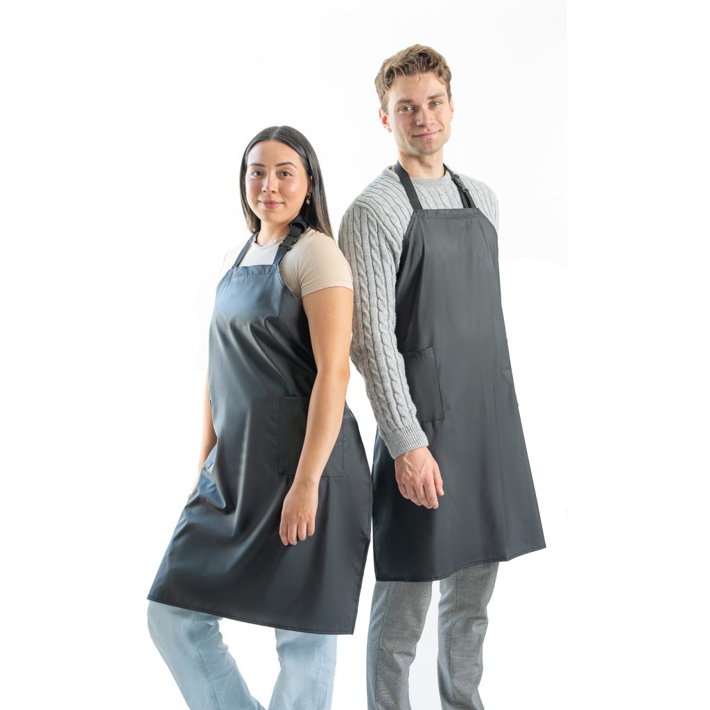 Waterproof Apron with Two Pockets - Black - Two Pack