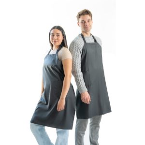 Waterproof Apron with Two Pockets - Black - Two Pack